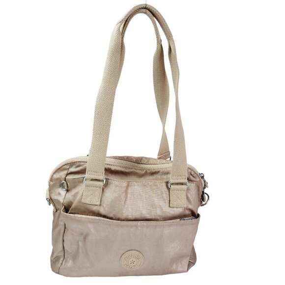 Kipling Elysia Metallic Shoulder Bag Rose Gold Strap Zipper Medium Travel - Picture 1 of 15